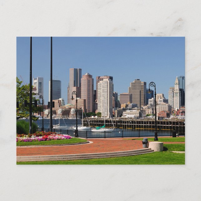 Carte Postale Boston Massachusetts, Harbour & Skyline Postcard (Devant)