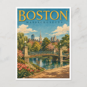 Carte Postale Boston Massachusetts Public Garden GeoSaga