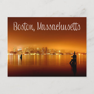 Carte Postale Boston, Massachusetts, Skyline At Night Post Card