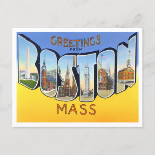 Carte postale Boston, Massachusetts Vintage Big Le