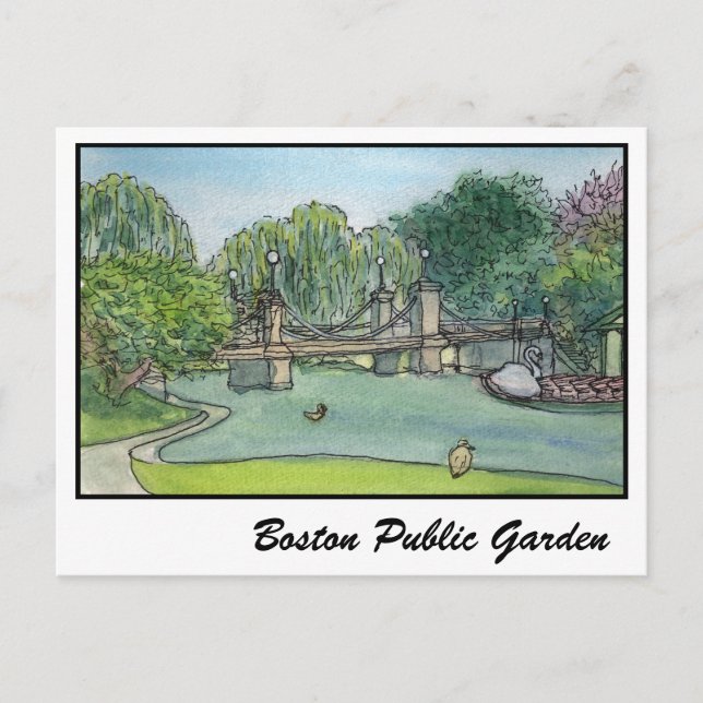 Carte Postale Boston Public Garden Swan Boats (Devant)