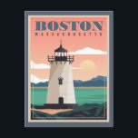 Carte Postale Boston Skyline & Lighthouse | Massachusetts<br><div class="desc">Boston Skyline & Lighthouse | Massachusetts</div>