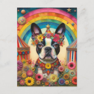 Carte Postale Boston Terrier Circus coloré