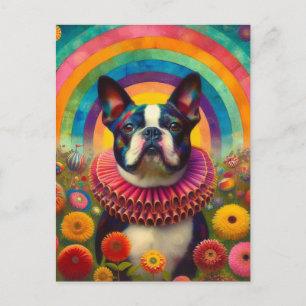 Carte Postale Boston Terrier Clown Clown Circus