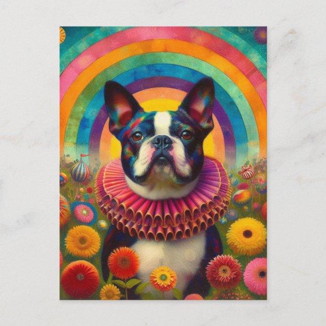 Carte Postale Boston Terrier Clown Clown Circus (Devant)