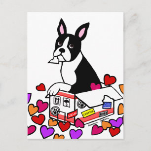 Carte Postale Boston Terrier dans le dessin animé