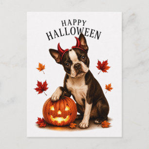 Carte Postale Boston Terrier Halloween