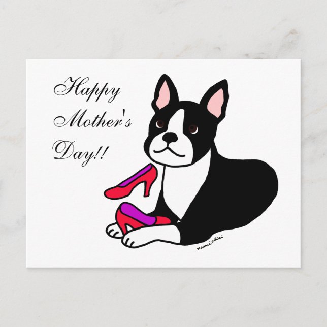 Carte Postale Boston Terrier Mom (Dons de la Fête des Mères) (Devant)