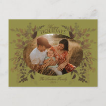 Carte postale Botanique Aquarelle Vert