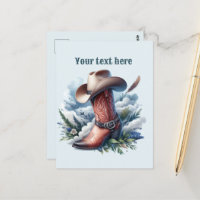 Bottes chapeau de cow-boy cool ajoutent un message