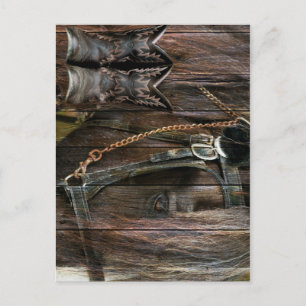Carte Postale Bottes De Cheval Et De Cow-boy De Style Occidental