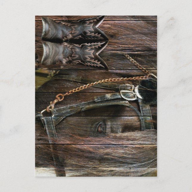 Carte Postale Bottes De Cheval Et De Cow-boy De Style Occidental (Devant)