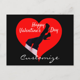 Carte Postale Bottes de haute cuisse du coeur rouge Valentine Th
