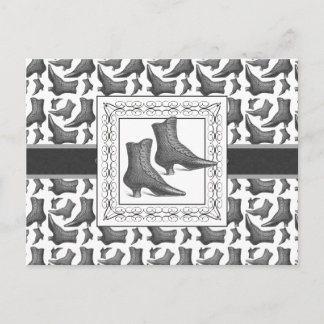 Carte Postale Bottes de mode victorienne vintage Élégante Motif