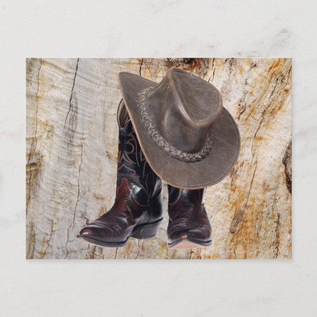 Carte Postale Bottes et Casquette de cowboy (Devant)