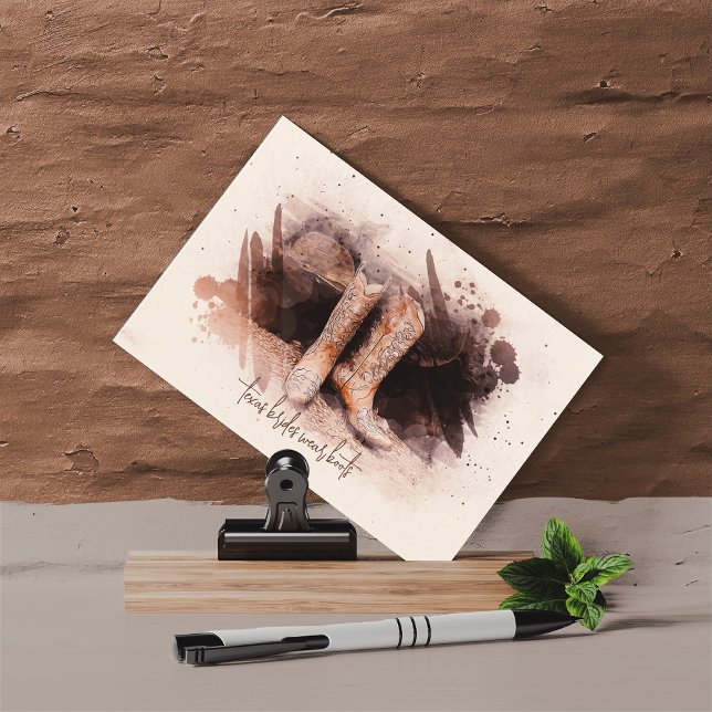 Carte Postale Bottes mariages près de l'aquarelle du bois (Créateur téléchargé)