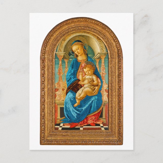 Carte Postale Botticelli (1445-1510) Madonna & Child Enthroned (Devant)