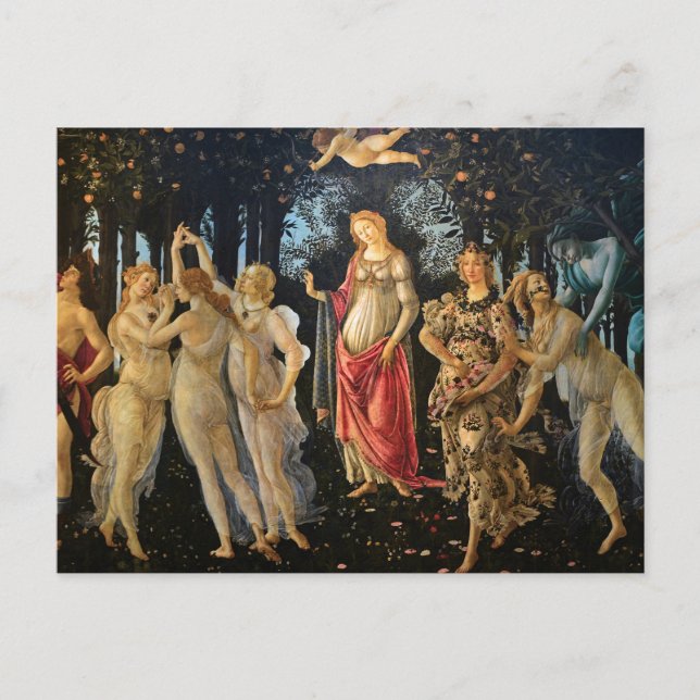 Carte Postale Botticelli Printemps Renaissance Florale Déesse (Devant)