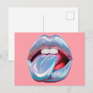 Carte Postale Bouche d'argent holographique