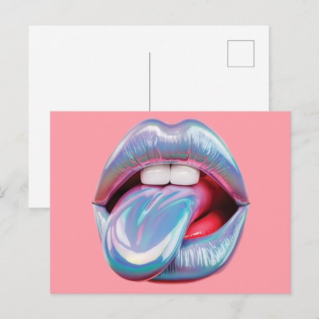 Carte Postale Bouche d'argent holographique (Devant / Derrière)