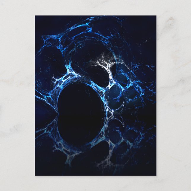 Carte Postale Bouche De Grotte Bleue Lune, Art Fractal. (Devant)