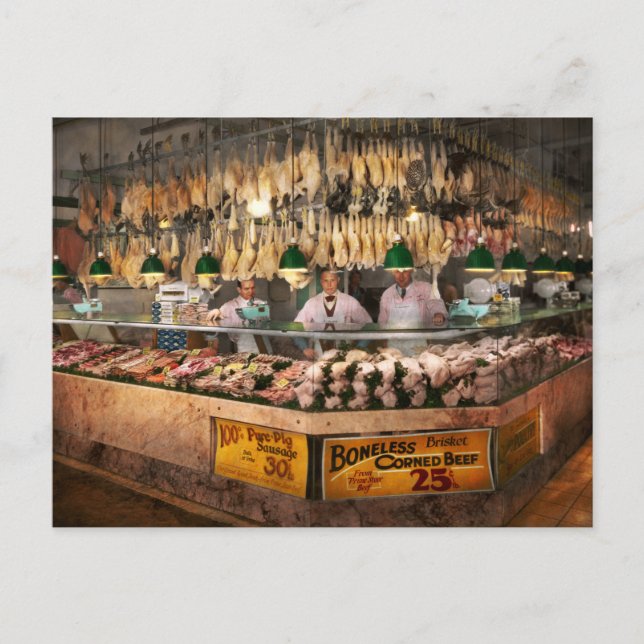 Carte Postale Boucher - Accompagné sur le poulet 1931 (Devant)
