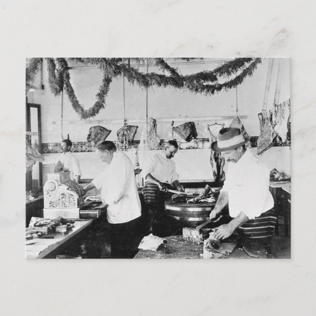 Carte Postale Boucherie, 1895 (Devant)