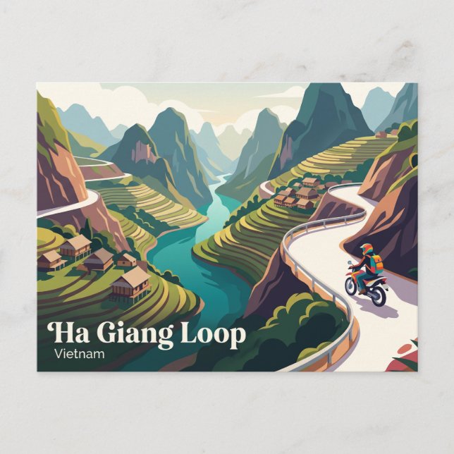 Carte Postale Boucle de Ha Giang au Vietnam (Devant)