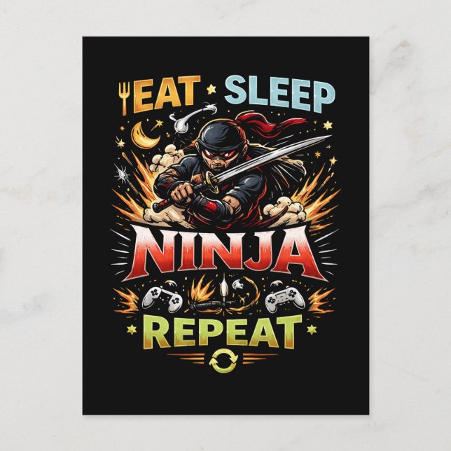 Carte Postale Boucle de vie de ninja (Devant)