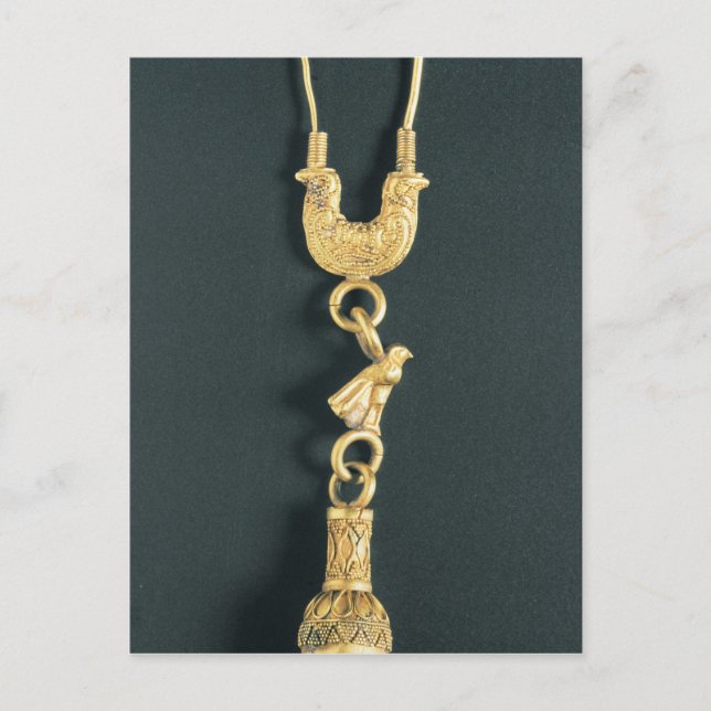 Carte Postale Boucle d'oreille d'or avec le pendentif (Devant)