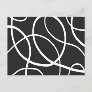 Carte Postale Boucles blanches contre Arrière - plan noir