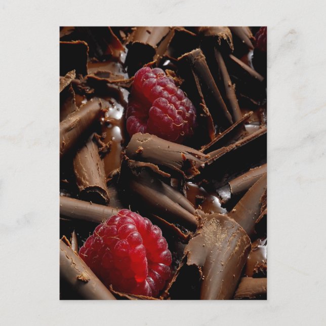 Carte Postale Boucles de chocolat et framboises (Devant)