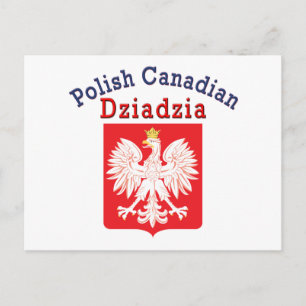 Carte Postale Bouclier d'aigle canadien polonais Dziadzia