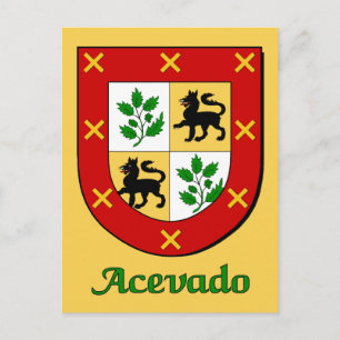 Carte Postale Bouclier de la famille Acevado