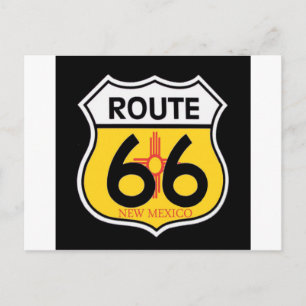 Carte Postale Bouclier de la route 66 du Nouveau-Mexique