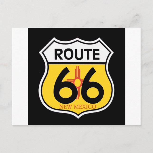 Carte Postale Bouclier de la route 66 du Nouveau-Mexique (Devant)