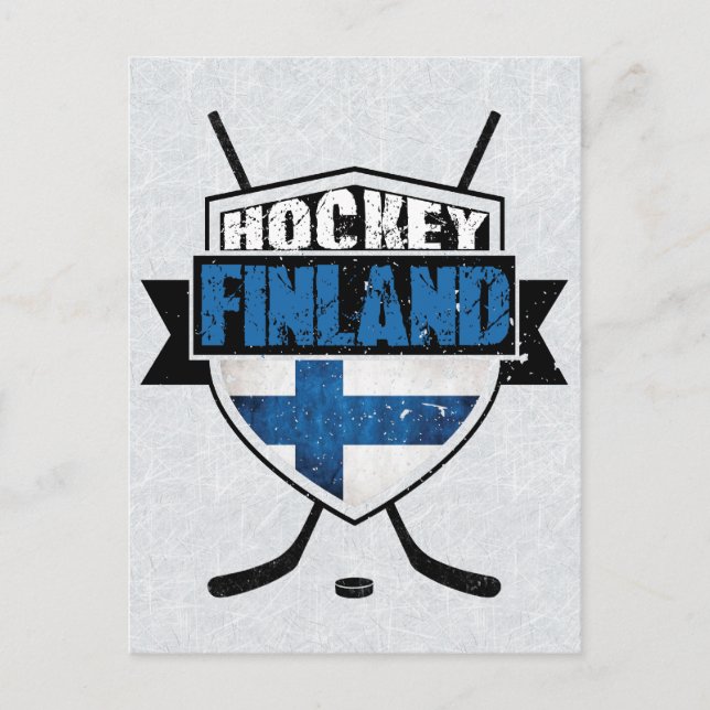 Carte Postale Bouclier finlandais de hockey Suomi (Devant)