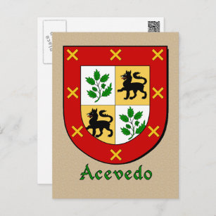 Carte Postale Bouclier héraldique ancestral Acevedo