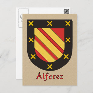 Carte Postale Bouclier héraldique ancestral d'Alferez