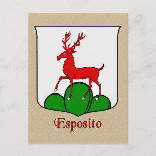 Carte Postale Bouclier héraldique de la famille Esposito