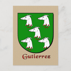 Carte Postale Bouclier héraldique de la famille Gutierrez