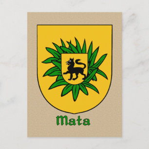 Carte Postale Bouclier héraldique de la famille Mata