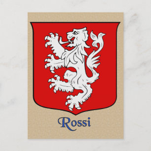 Carte Postale Bouclier héraldique de la famille Rossi