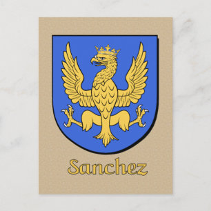 Carte Postale Bouclier héraldique de la famille Sanchez