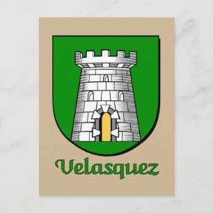 Carte Postale Bouclier héraldique de la famille Velasquez