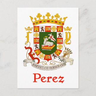 Carte Postale Bouclier Perez de Porto Rico