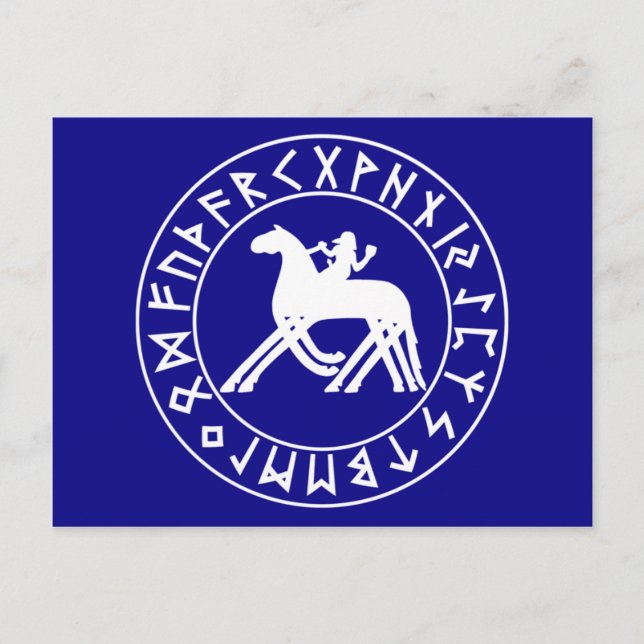 carte postale Bouclier Sleipnir sur noir (Devant)