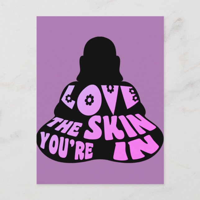 Carte Postale Bouddha amour violet (Devant)