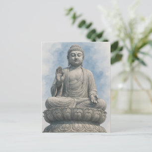 Carte postale Bouddha aquarelle – Art spirituel ze