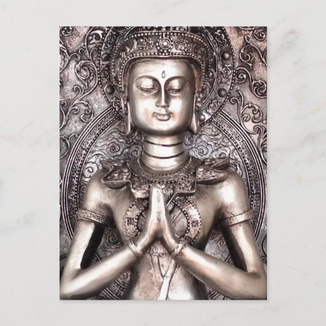 Carte Postale Bouddha argenté (Devant)